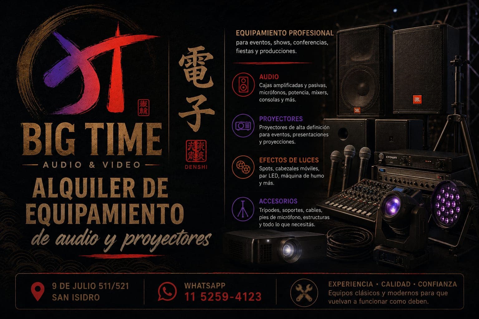bigtime av alquiler de audio y video