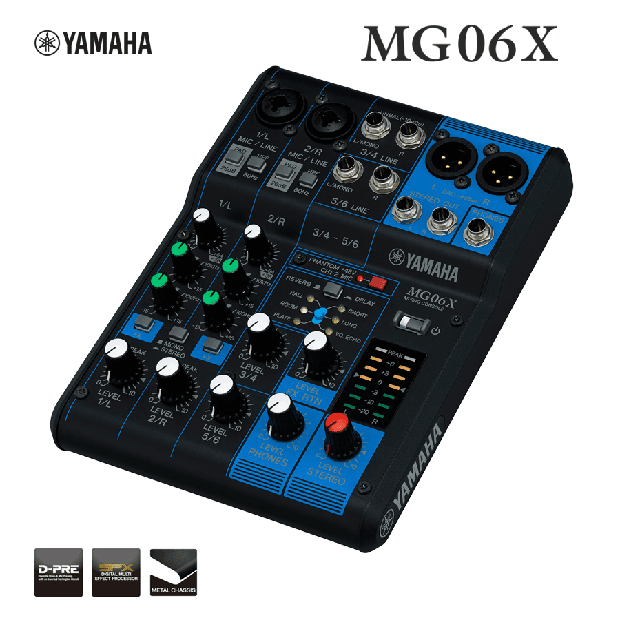 Consola de mezcla con efectos Yamaha MG06X