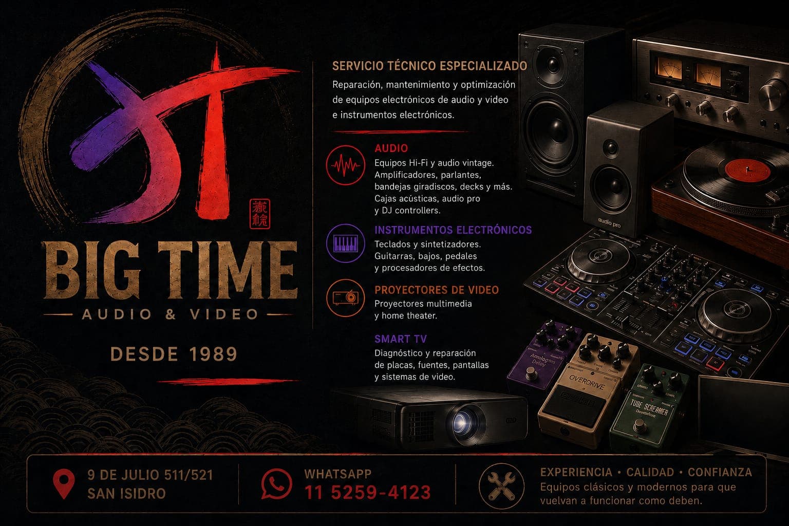 big time audio video-reparacion